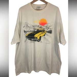 ❌sold❌ American Buick Skylark GSX T-shirt Tan Cream 90’s XXL Muscle Car Racing